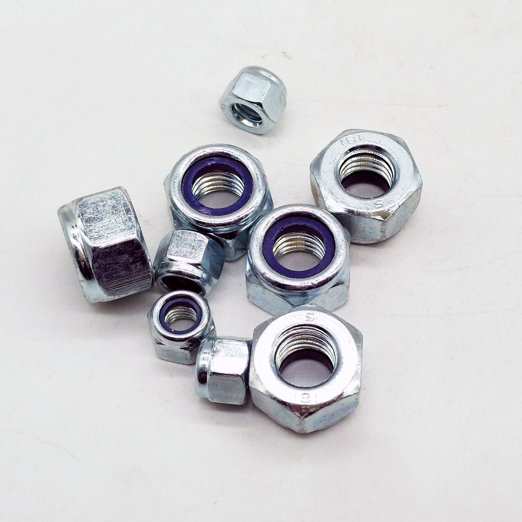 DIN982 鍍鋅加厚尼龍鎖緊螺母自鎖防松螺帽 M6M8M10M12M16M20M24